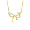Collar de Lazo para Mujer Plata S925 Corona Nicho Verano Cadena para Suéter de Princesa Lleno de Espíritu de Hada Regalo para Novia