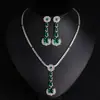 Joyería de Alta Gama Lujo Ligero Colgante Avanzado de Zircón Conjunto de Collar y Pendientes Novia Vestido de Boda Lujo Temperamento Accesorios para Vestido de Noche