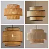Novo lustre de ratã estilo chinês no estilo wabi-sabi para sala de jantar, balcão de bar, pousada, quarto, cabeceira, restaurante do Sudeste Asiático e restaurante de hot pot