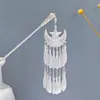 Grampo de Cabelo Estilo Étnico com Franjas Geométricas Vazadas, Grampo de Cabelo Moderno com Gotejamento de Óleo em Formato de Gota d'Água, Acessório de Cabelo Hanfu para Mulheres