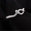 Anillo de serpiente enrollada plateado, simple y elegante con un toque de alta gama, anillo zodiacal de serpiente, diseño de nicho, directo del fabricante