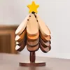 Alfombrilla Aislante Térmico Mesa de Comedor de Madera Maciza Antiescaldado Casero Posavasos de Árbol Adornos de Bambú Árbol de Navidad Cazuela Comida Plegable