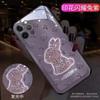 Capa Brilhante Estampada Coelho Maçã para Celular 14Pro Iphone13 Luz de Chamada Recebida 17 Casal 15 Novo Estilo 16 Aplicável