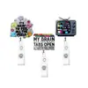 Conjunto de 3 Peças Transfronteiriço Profissional Glitter Acrílico Divertido Porta-Crachá Retrátil Clipe de Identificação