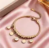Nuevo Wholesale Transfronterizo de Joyería Lele Popular en Europa y América de Gama Alta Chapado en Oro de 18K Pulsera con Colgante Redondo de Zirconia para Mujer