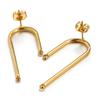 Brincos em Aço Inoxidável em Forma de U, Piercings de Orelha, Brincos Banhados a Ouro a Vácuo 18K, Brincos Europeus e Americanos de Alta Qualidade, Acessórios para Joias DIY