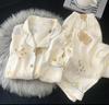 Pijama de Algodão Nuvem para Mulheres Primavera e Outono Novo Desenho Animado Fofo Calça de Manga Longa Conjunto de Roupa de Casa Transfronteiriça para Dormitório Estudantil