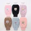 Punhos de Veludo Bordados de Manga Curta com Design de Cabeça de Urso, Anti-Manchas, Protetores de Manga Femininos para Outono e Inverno, Punhos de Manga para Adultos no Atacado