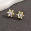 Venta al por mayor transfronteriza Elegantes y exquisitos Pendientes de alta gama Geométricos Estrella brillante con incrustaciones de diamante Pendientes grandes multicolores para mujer