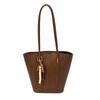 Bolso Transfronterizo para Mujer Otoño e Invierno 2025 Nuevo Retro Versátil Bolso de Hombro Simple Bolso para Suegra Patrón Tejido Bolso Cubo de Mano