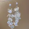 Yubei Yin Feng~Brincos Exagerados com Franjas de Concha Branca para Mulheres, Brincos de Estilo Retrô Francês de Alta Qualidade, Acessórios de Orelha Estilo Festa