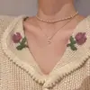 Collar de Perlas de Doble Capa con Microincrustaciones de Circonita Estilo Chanel para Mujer, Diseño Coreano de Lujo Ligero de Nicho, Cadena Versátil y Elegante para la Clavícula