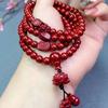 Pulsera de cinabrio 108, oro morado, arena, collar de 108 cuentas, pulsera de cuentas redondas de múltiples anillos, fabricantes de doble uso que viven en nombre del cabello