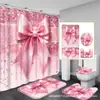 Suministro Directo de Fábrica de Cortinas Opacas para Baño Domésticas, Cortina de Ducha Impermeable Antideslizante con Impresión Digital Juego de Cuatro Piezas Personalizable