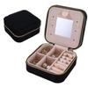 Joyero portátil de doble capa con cremallera, caja de almacenamiento de joyas de terciopelo, caja de almacenamiento de aretes y anillos con tapa, caja de joyería