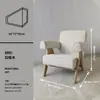 Sofá individual para proyecto hotelero personalizado transfronterizo, Sillón individual de ocio de madera maciza de fresno blanco de algodón con forma