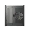 Puerta de Patio Moderna Simple de Aleación de Aluminio Puerta Principal de Doble Apertura para Villa Puerta de Entrada Antirrobo Fabricante Suministro Directo