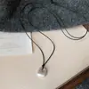 Collar Colgante Corazón Flor de Metal Estilo Ins Coreano Cadena Sencilla de Moda para Suéter Cadena de Joyería con Sentido de Diseño de Nicho Collar para Mujeres