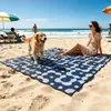 Fábrica de Origen de Comercio Exterior Material de Polipropileno Azul Geométrico Impermeable Esterilla de Playa Hecha a Medida Esterilla para Acampar al Aire Libre