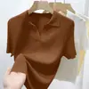 Camiseta de punto de manga larga de lyocell para mujer, estilo otoño e invierno francés, nuevo estilo 2026, top cálido y ajustado 13674