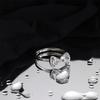 Nuevo anillo de lazo de diamantes con corazón de niña, anillo abierto dulce francés para fiesta, anillo femenino que combina con todo al por mayor