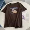 Camiseta de Manga Corta con Divertido Estampado de Tomate para Personas Petites, con Hombro Normal, Tejido Cepillado y Forro de Terciopelo Alemán Engrosado, Prenda Básica Moderna