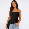 Ropa Y2K Ajustada Chica Atrevida Tops Bm Ropa Exterior de Alta Gama Europea y Americana Top Tubo Sexy con Borlas Asimétricas Verano