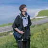 Camisa polo japonesa de manga curta masculina, camisa da moda, estilo americano, retrô, vestido de trabalho, tamanho grande, verão, meia manga