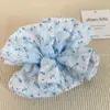 Suave y Fresco Lazo Azul Floral para el Cabello Cuerda Doble para el Cabello Diadema Bola para Coleta Accesorios para el Cabello para Mujeres