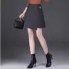 Saia assimétrica estilosa inspirada em terninho para mulheres, novo modelo outono 2026, saia bodycon de cintura alta que afina o corpo, saia curta elegante, moderna