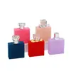 Frascos de Perfume de Vidro Aveludado em Estoque, Processamento Personalizado, Frascos Pequenos de Sub-Envasamento de 50ml, Frascos Transparentes para Atacado, Tampas de Perfume Aveludadas
