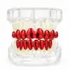 Moderna y Elegante Hip-Hop Azul y Rojo Ocho Dientes Coloridos Brillantes Aparatos Dentales Populares en Europa y América