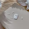 1000 Piezas de Decoraciones de Moños para Uñas de Aleación Mixta, Moños de Cinta Huecos, Pedrería Plateada para Uñas, Al por Mayor