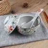 Cuenco de Cerámica Estilo Japonés de 4.5 pulgadas con Tapa, Cuenco para Huevo al Vapor, Cuenco para Sopa, Olla para Estofado, Cuenco para Gachas, Cuenco Pequeño, Vajilla Especializada Jingdezhen