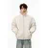 Jaqueta de Algodão com Gola de Pelo Estilo Retrô Americano para Homens, Casaco Versátil Grosso e Pesado com Acabamento de Luxo, Roupa de Algodão da Marca Trendy Cleanfit Cool e Estilosa