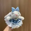 Oreja Conejo Libro Mochila Colgante Clip Trasero para Teléfono Móvil Cadena Lanyard Cruzado Muñeco de Peluche Babero Llavero Adornos Colgantes