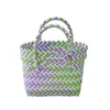 Bolsa Quadrada Pequena de Plástico Trançado, Bolsa Trançada de Lembrança da Moda, Atacado Pronto, Bolsa Trançada DIY Woven Woven do Xiaohongshu
