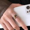 Anillo Maillard de circonita color ojo de tigre para mujer, diseño de nicho, retro, abierto, de lujo, personalizado, de alto nivel.