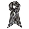 Bufanda de Seda a Rayas Nórdicas Estilo Extremadamente Simple para Primavera Verano Otoño Bufanda de Cinta Larga a Rayas para Mujer Bufanda Decorativa Estilo Occidental Bufanda Larga y Delgada