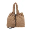 Bolso de Hombro Bordado de Algodón de Moda Estilo Coreano Nuevo Bolso Tote Casual de Gran Capacidad Bolso Cubo Plegable Versátil para Mujer