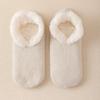 Meias antiderrapantes para adultos, outono e inverno, femininas, forradas com lã de cordeiro, meias grossas, confinamento, sono, pelúcia, capa de sapato quente para homens