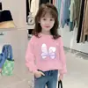 H2074 # Roupa Infantil 100% Algodão Camiseta para Meninas Camiseta de Manga Longa Infantil Top para Menininha Novo Estilo Primavera e Outono 2025