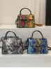 Moda Retro Europea y Americana Tendencia Personalidad Bolso de Mano Kelly para Mujer 206 Nuevo Textura de Piel de Serpiente Bolso Cruzado de Hombro Único para Mujer