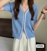 Cárdigan de Punto de Manga Larga con Cremallera Doble y Costuras de Estilo Coreano Elegante y a la Moda para Verano, Estilo Lazy, Cuello para Mujer, Manga Corta