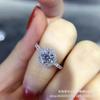 Anillo de moissanita corte redondo oro 18K anillo de diamantes color D Súper Blanco taladro Mosan con certificado pluma de taladro una generación