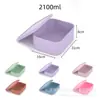Lonchera de Silicona Personalizada, Caja Cuadrada para Comida Congelada, Caja de Almacenamiento de Alimentos, Caja Sellada, Caja de Conservación de Silicona Engrosada