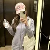 Jaqueta feminina slim fit para primavera e outono de 2026, novo estilo outono, com capuz, acinturada, ombro normal, top de yoga feminino, cardigã, marca Jimo