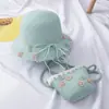 Nuevo Sombrero de Sol de Paja para Niños de Verano Sombrero de Sol para Playa Bolsa de Paja Set de Dos Piezas
