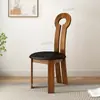 Cadeira de Jantar Vintage em Madeira Maciça Estilo Francês, Cadeira com Encosto de Designer Meio do Século, Cadeira para Toucador de Quarto Estilo Wabi-Sabi, Cadeira Chave