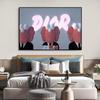 Pintura decorativa moderna minimalista creativa para mesita de noche de dormitorio, tendencia de moda, pintura colgante para pared de fondo de sala de estar, oso violento niños